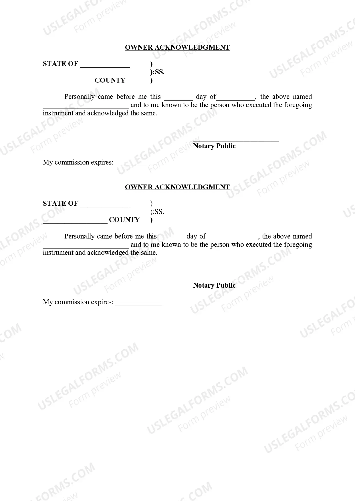 Preview Owner-Occupied Retention Agreement