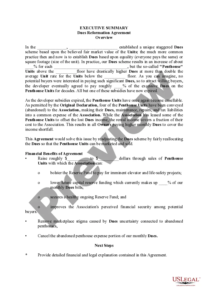 Preview Resolution Regarding TerminationAnd Dues Reformation Agreement