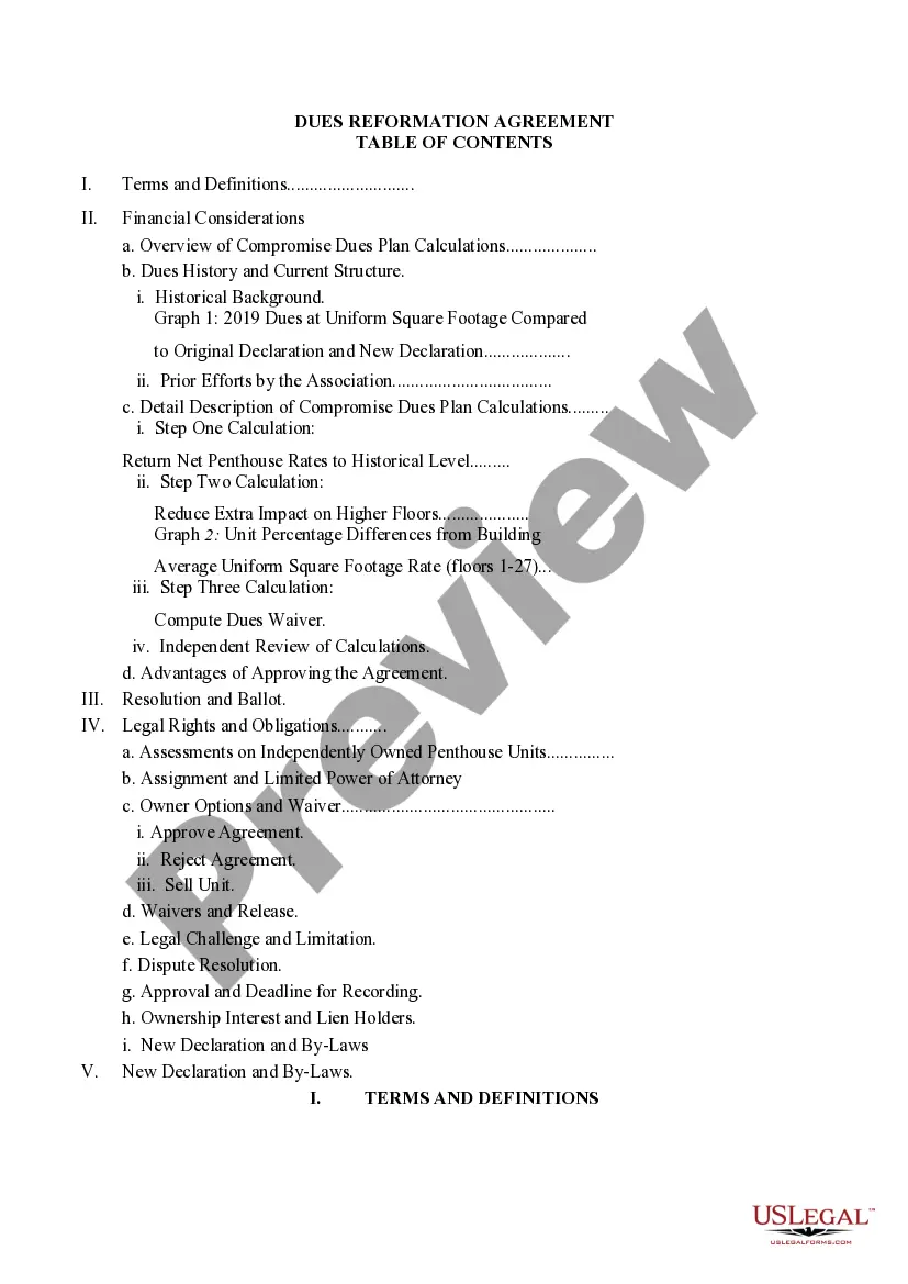 Preview Resolution Regarding TerminationAnd Dues Reformation Agreement