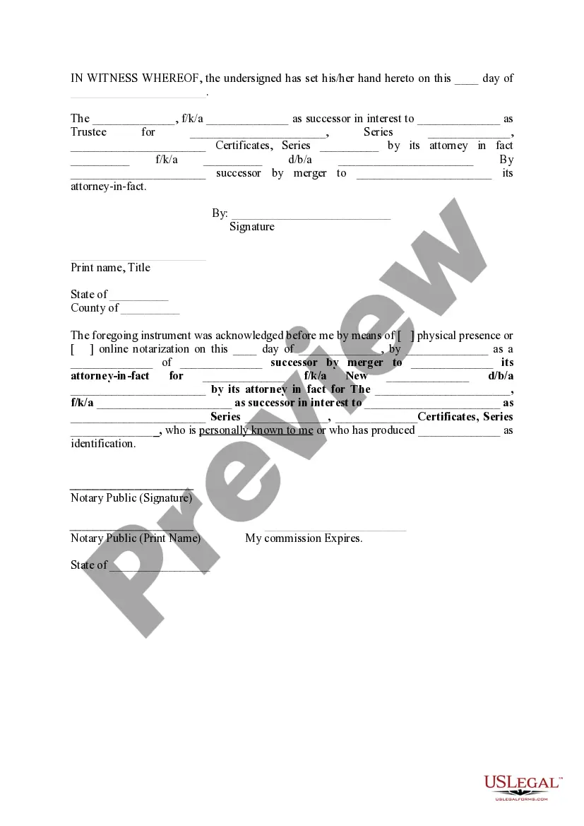 Preview Appointment of Successor Trustee