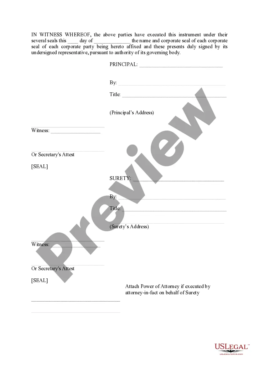 Preview Performance Bond and Payment Bond