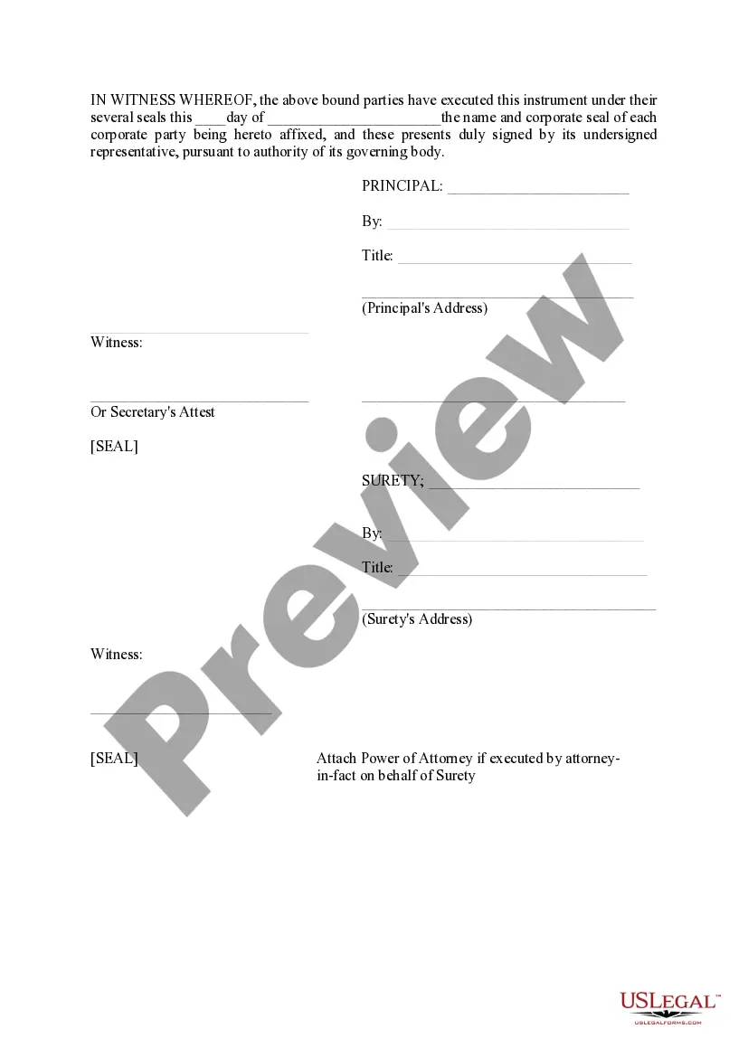 Preview Performance Bond