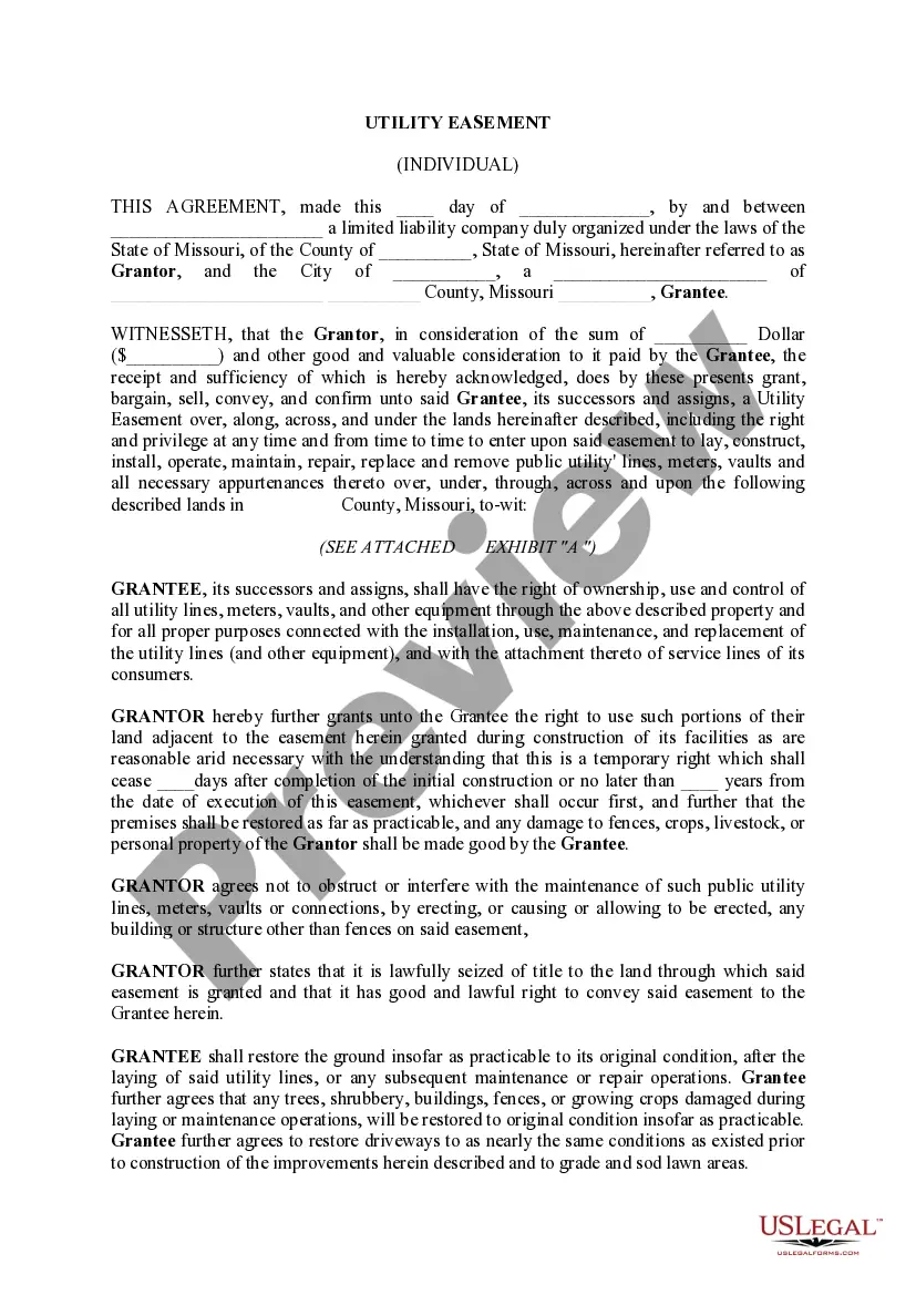 Preview Utility Easement