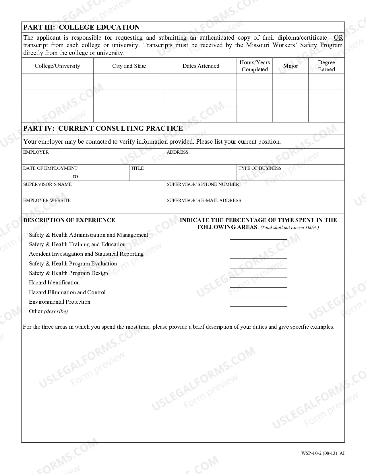 Preview Application for Certification - Safety Consultant/Safety Engineer