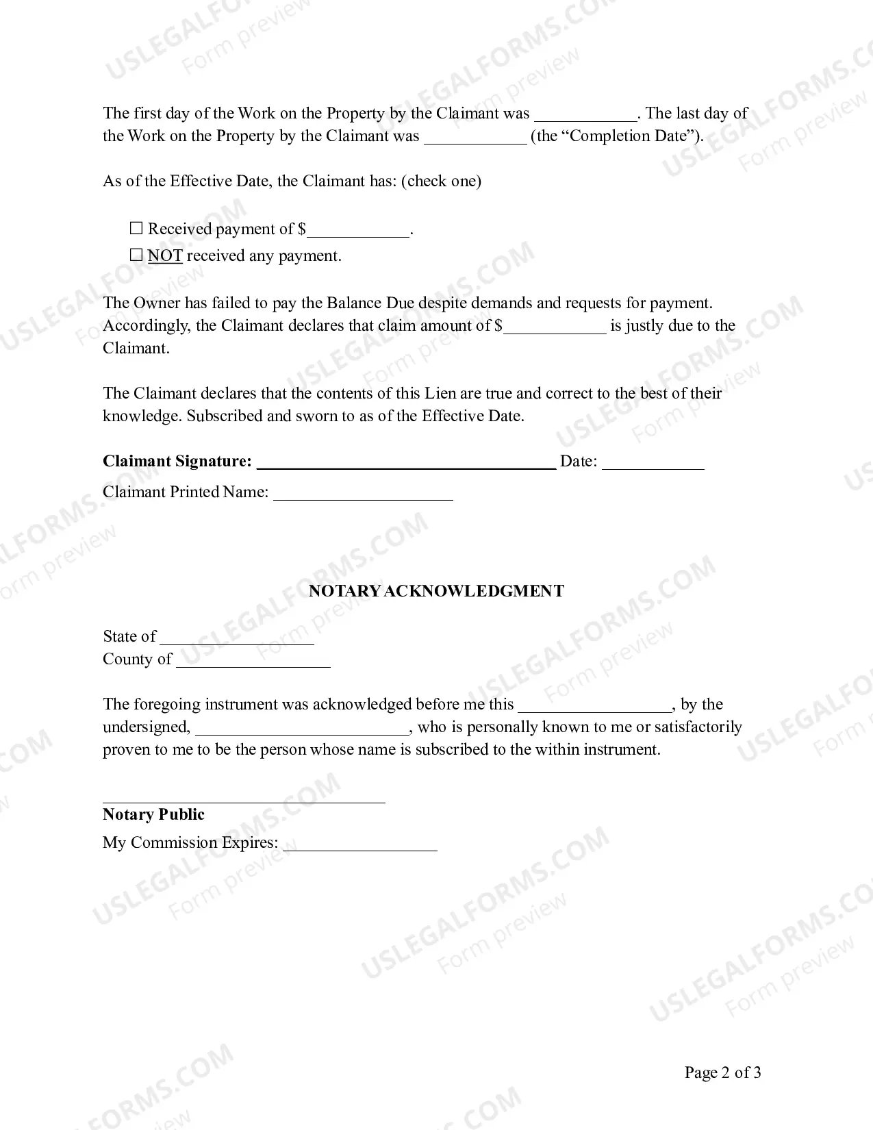 Preview Missouri Mechanic's Lien