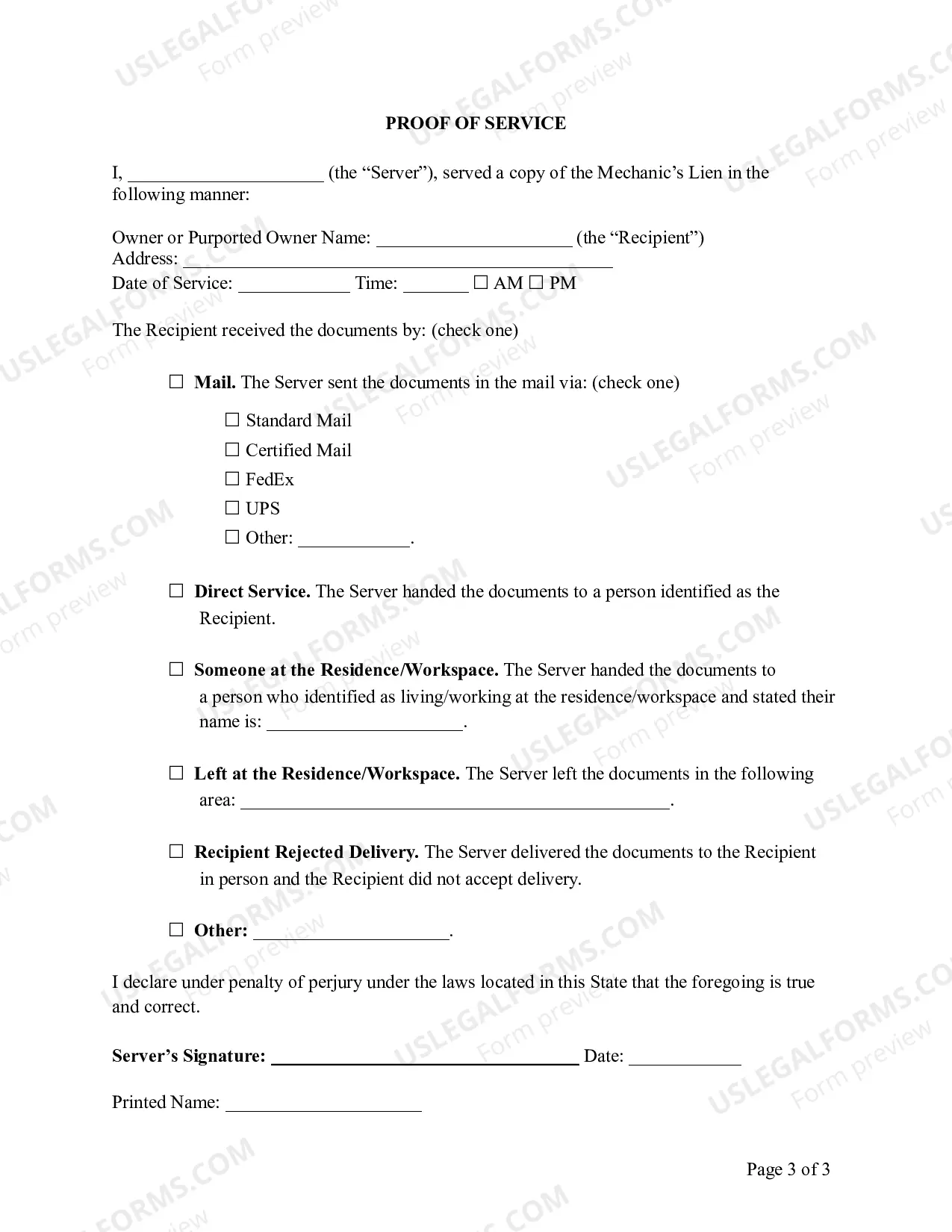 Preview Missouri Mechanic's Lien