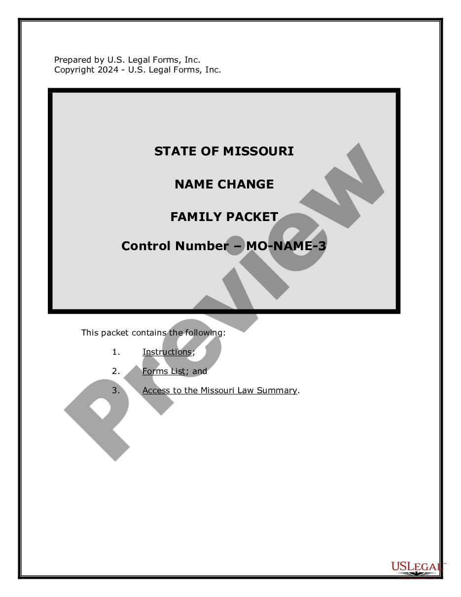 Missouri Name Change Form For Child US Legal Forms