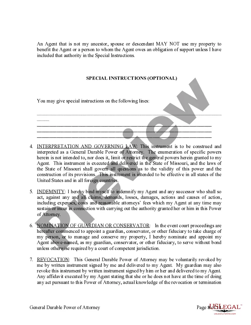 Preview General Durable Power of Attorney for Property and Finances or Financial Effective upon Disability