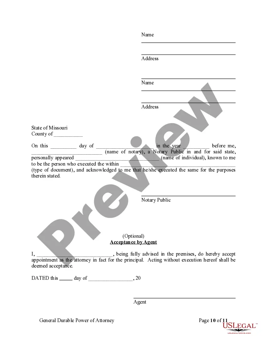 Preview General Durable Power of Attorney for Property and Finances or Financial Effective Immediately