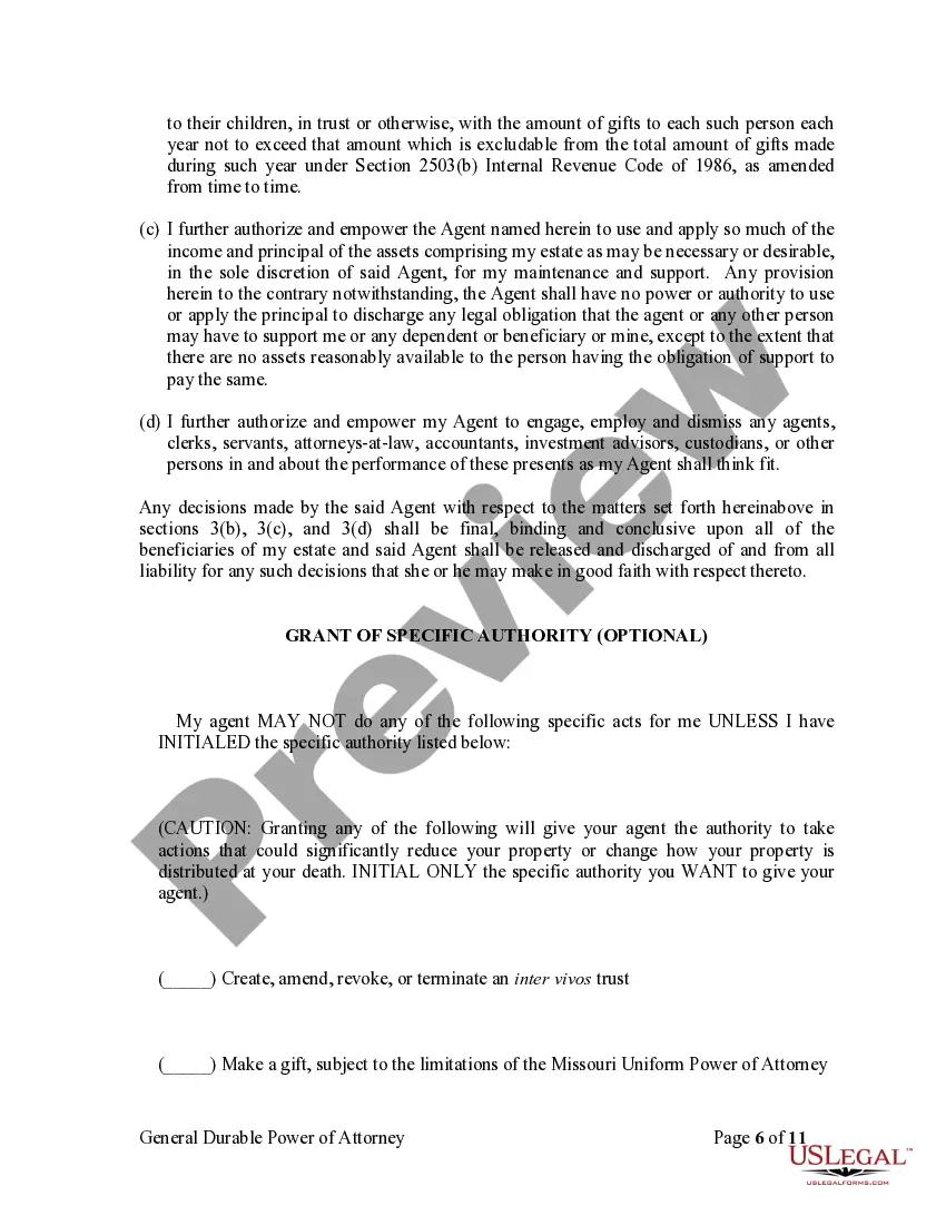 Preview General Durable Power of Attorney for Property and Finances or Financial Effective Immediately