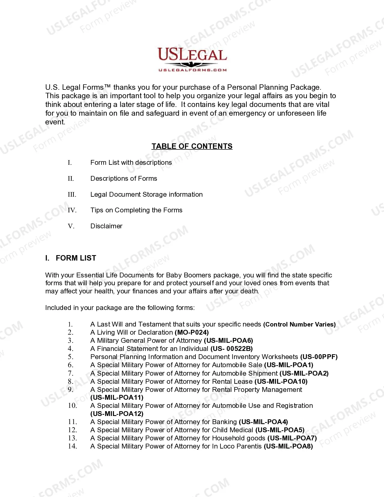 Preview Missouri Essential Legal Life Documents for Military Personnel