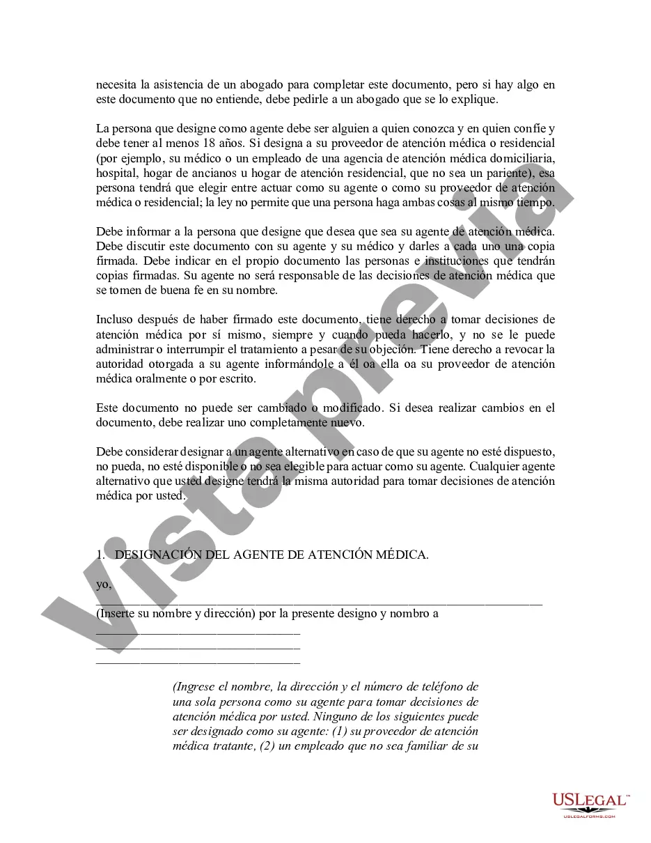 Preview Poder notarial duradero para el cuidado de la salud