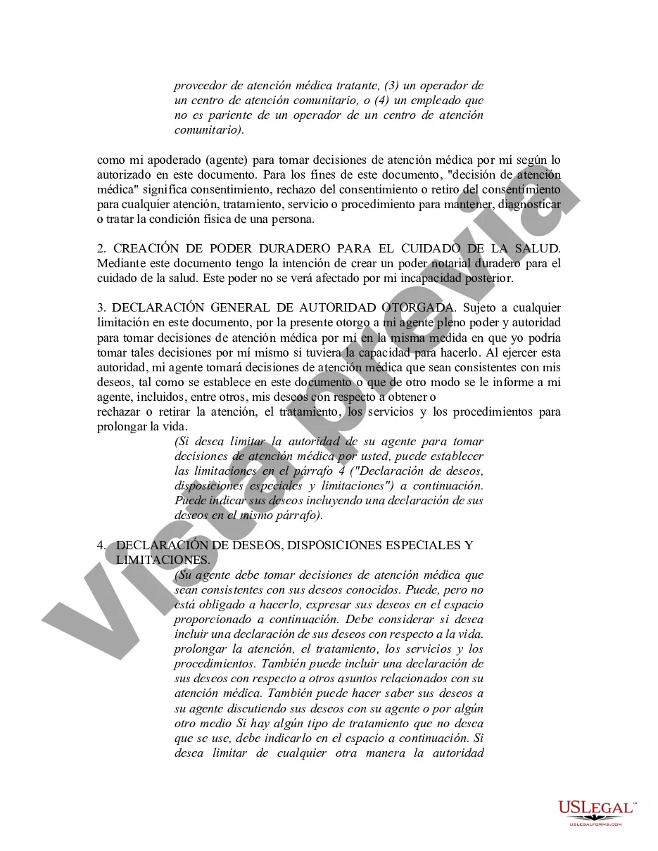 Preview Poder notarial duradero para el cuidado de la salud