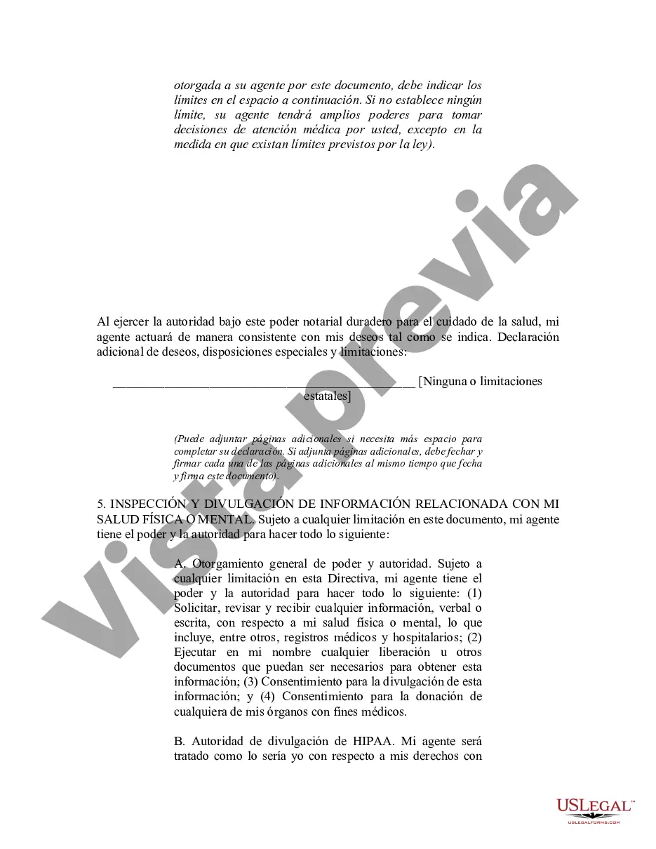 Preview Poder notarial duradero para el cuidado de la salud