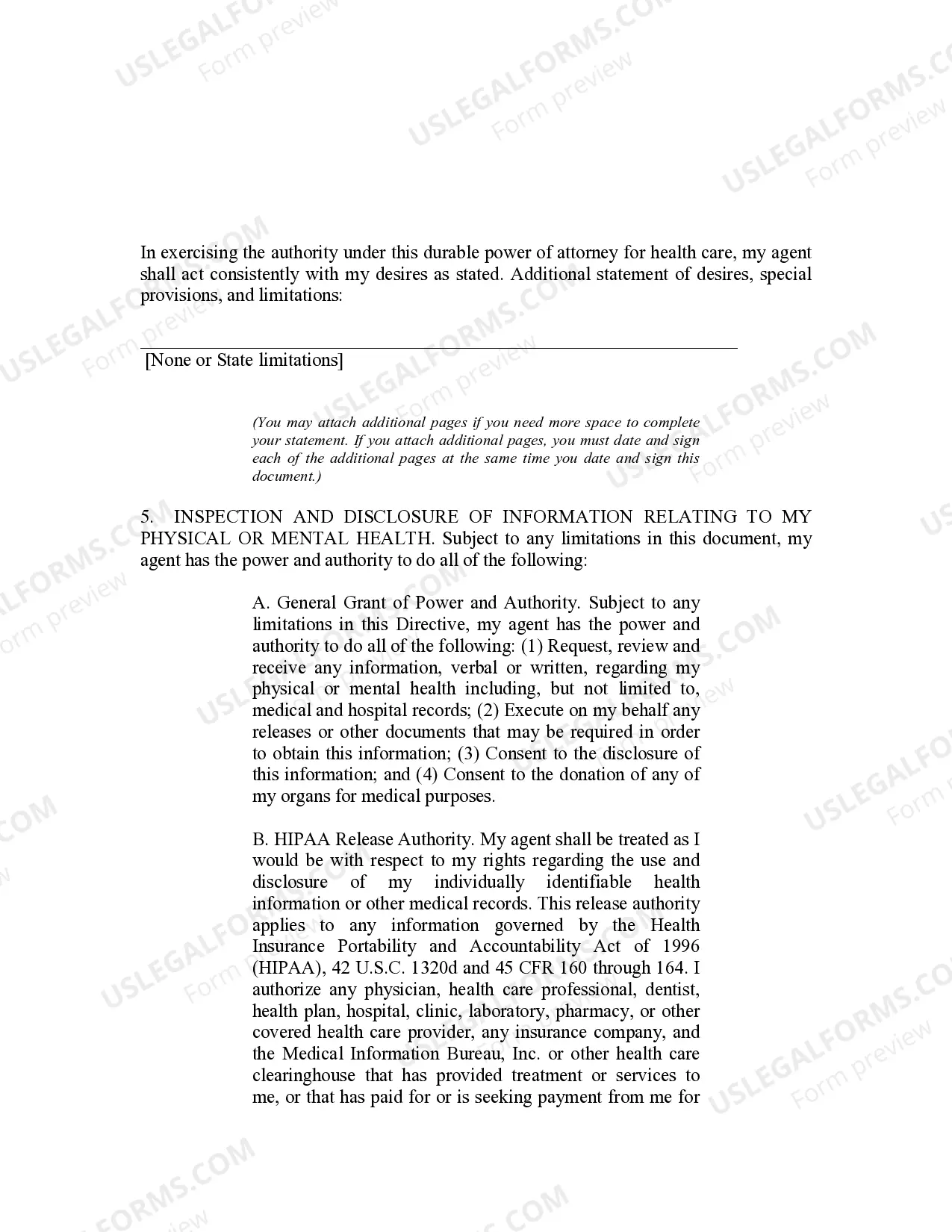 Preview Durable Power of Attorney for Health Care