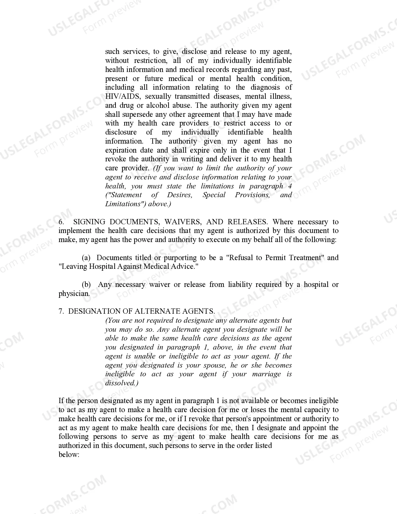 Preview Durable Power of Attorney for Health Care