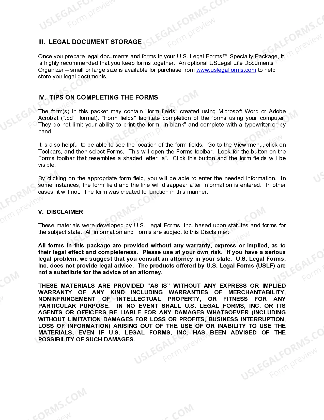 Preview Missouri Option to Purchase Package