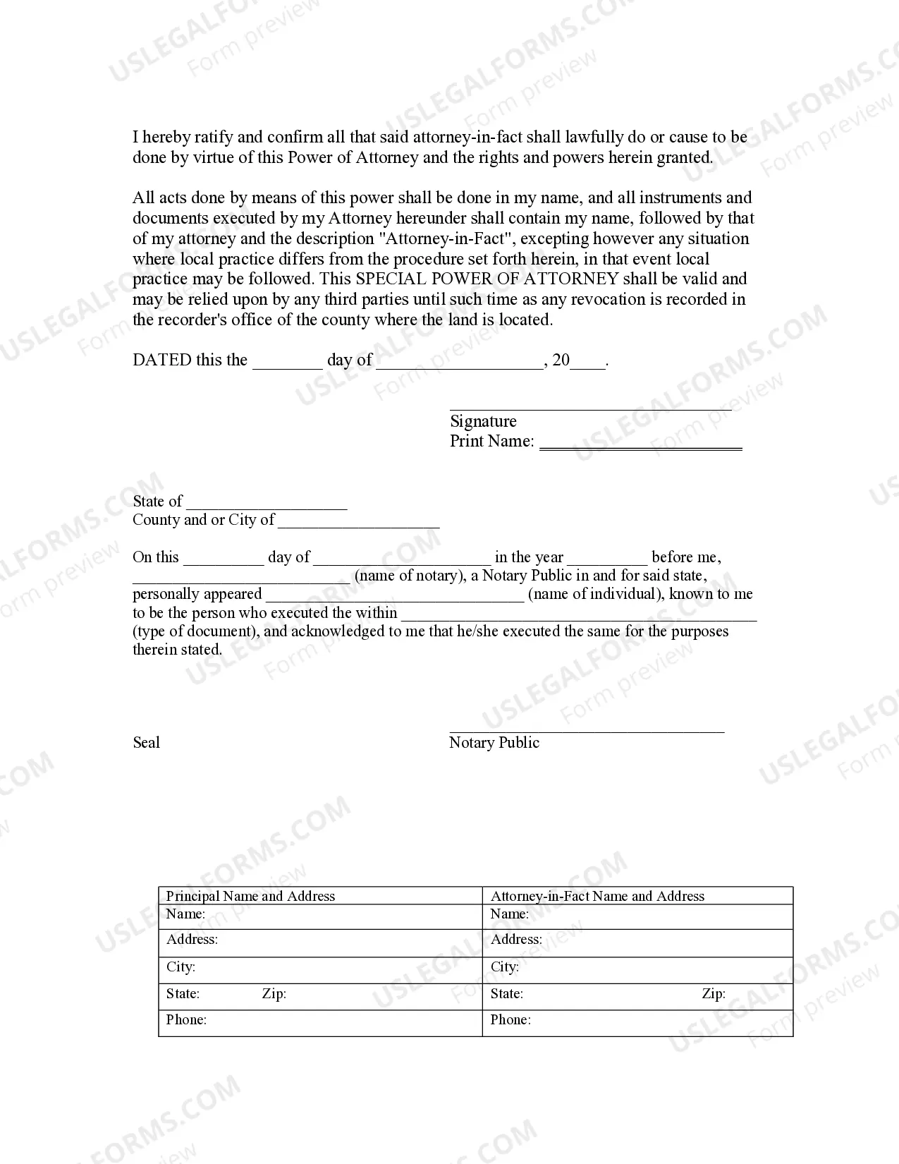 Preview Special or Limited Power of Attorney for Real Estate Sales Transaction By Seller