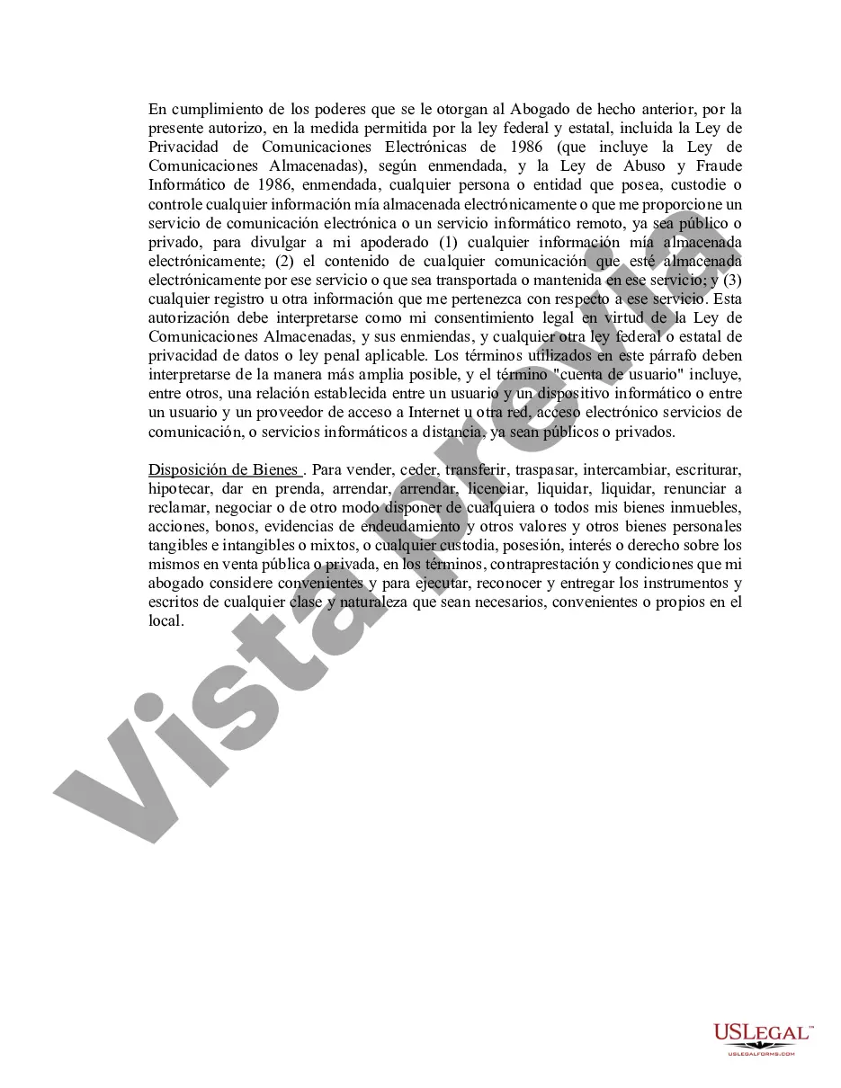 Preview Poder notarial limitado en el que se especifican poderes con ejemplos de poderes incluidos