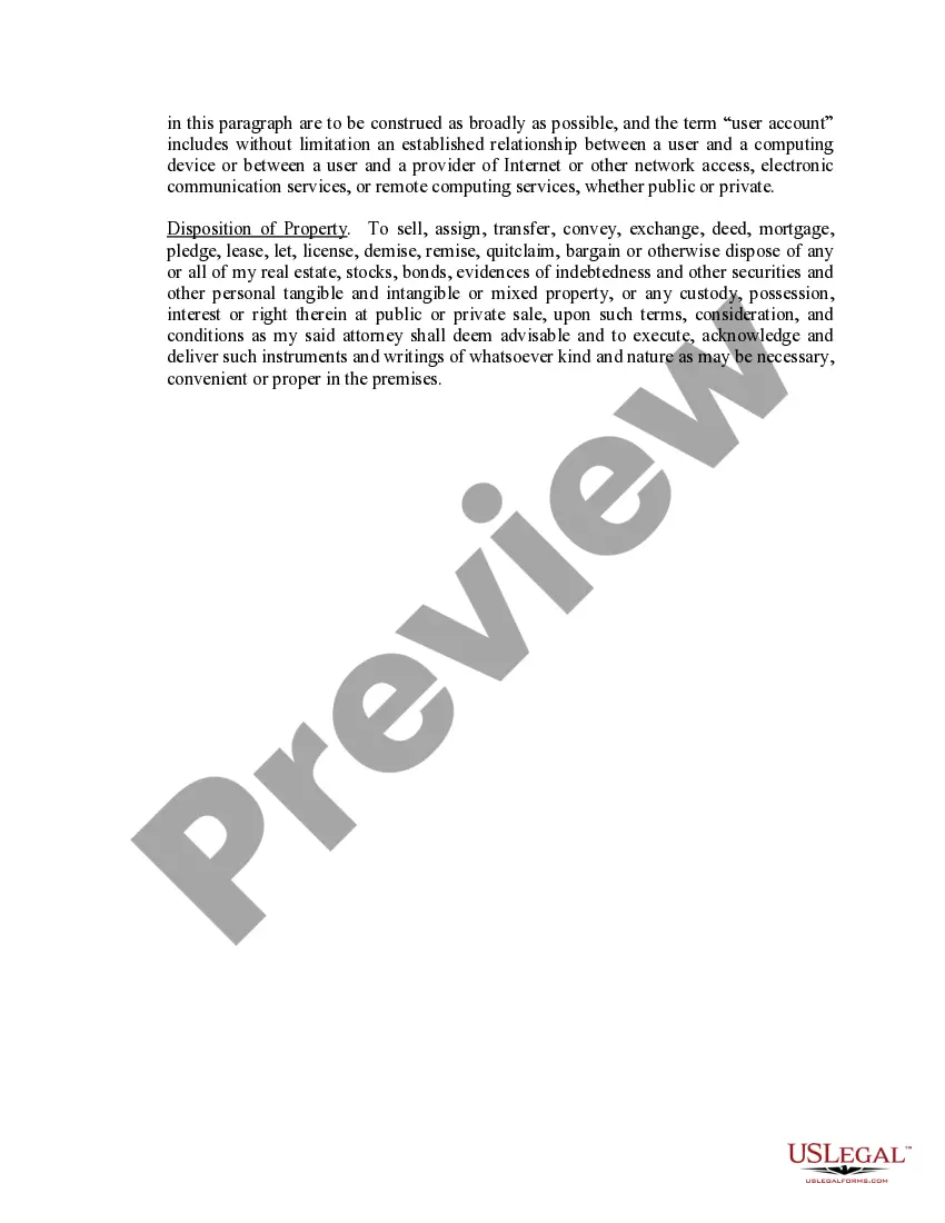 Preview Limited Power of Attorney where you Specify Powers with Sample Powers Included