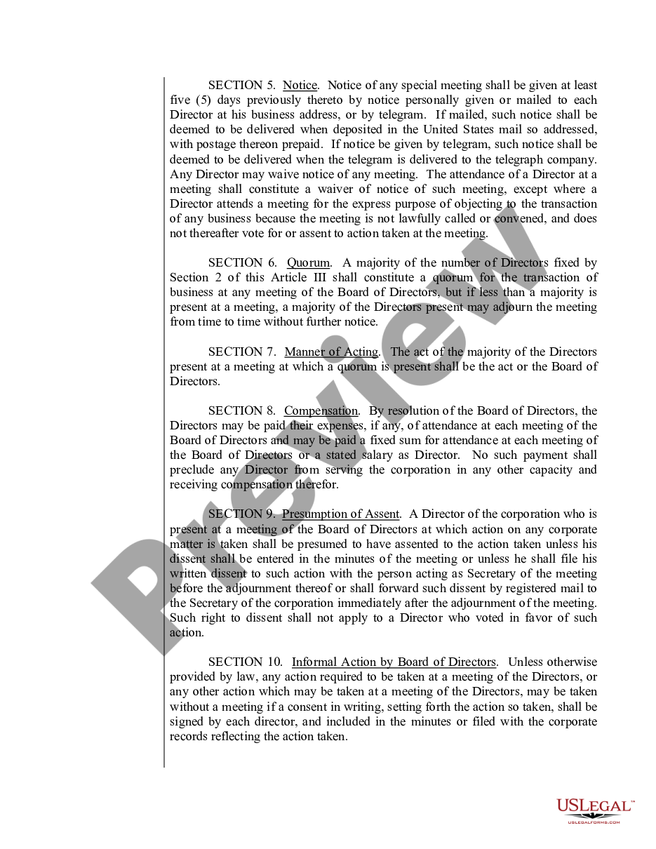 page 6 Sample Bylaws for a Missouri Professional Corporation preview