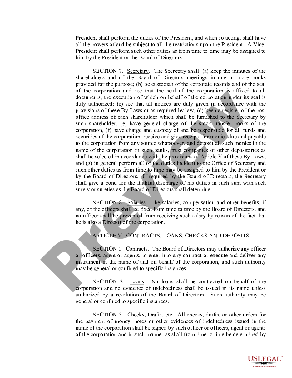 page 8 Sample Bylaws for a Missouri Professional Corporation preview