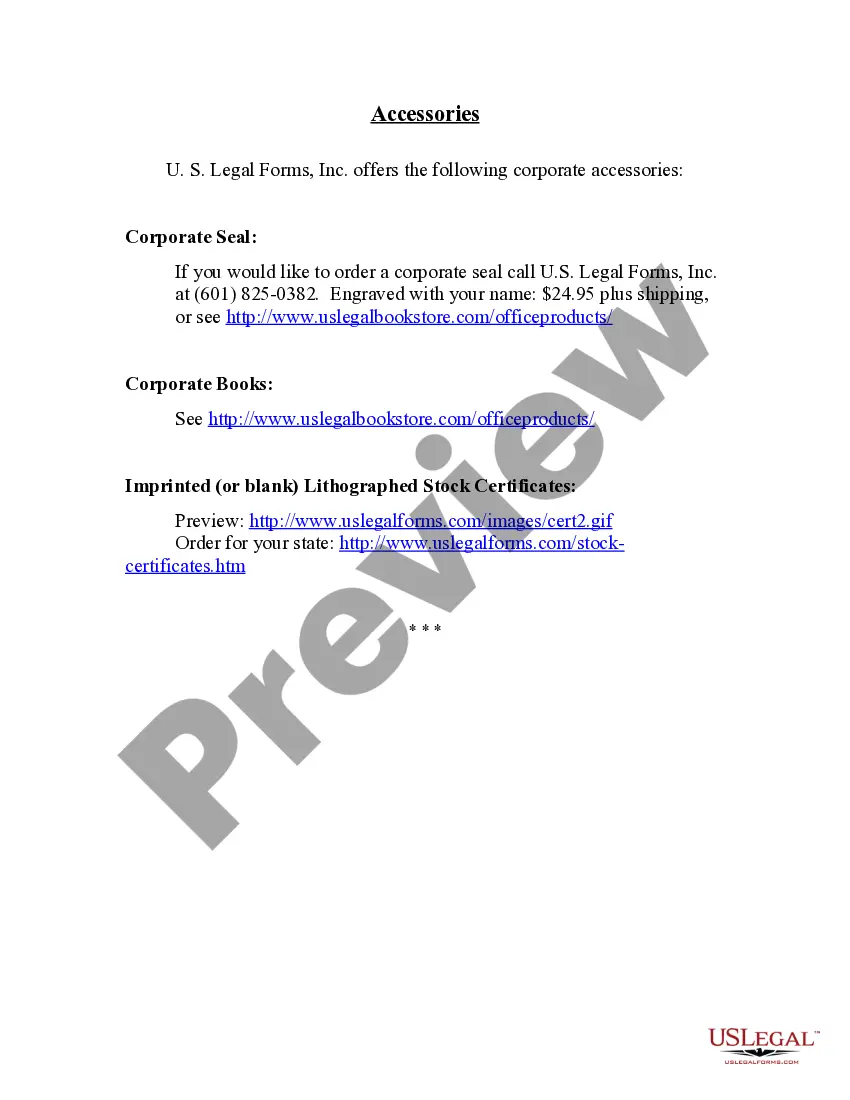Preview Sample Corporate Records for a Missouri Professional Corporation