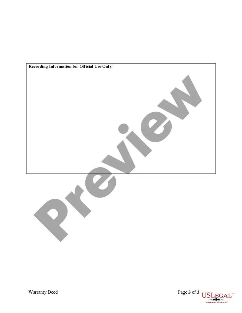 Get Warranty Deed from One Individual to Three Individuals as Tenants in Common Preview Warranty Deed from One Individual to Three Individuals as Tenants in Common