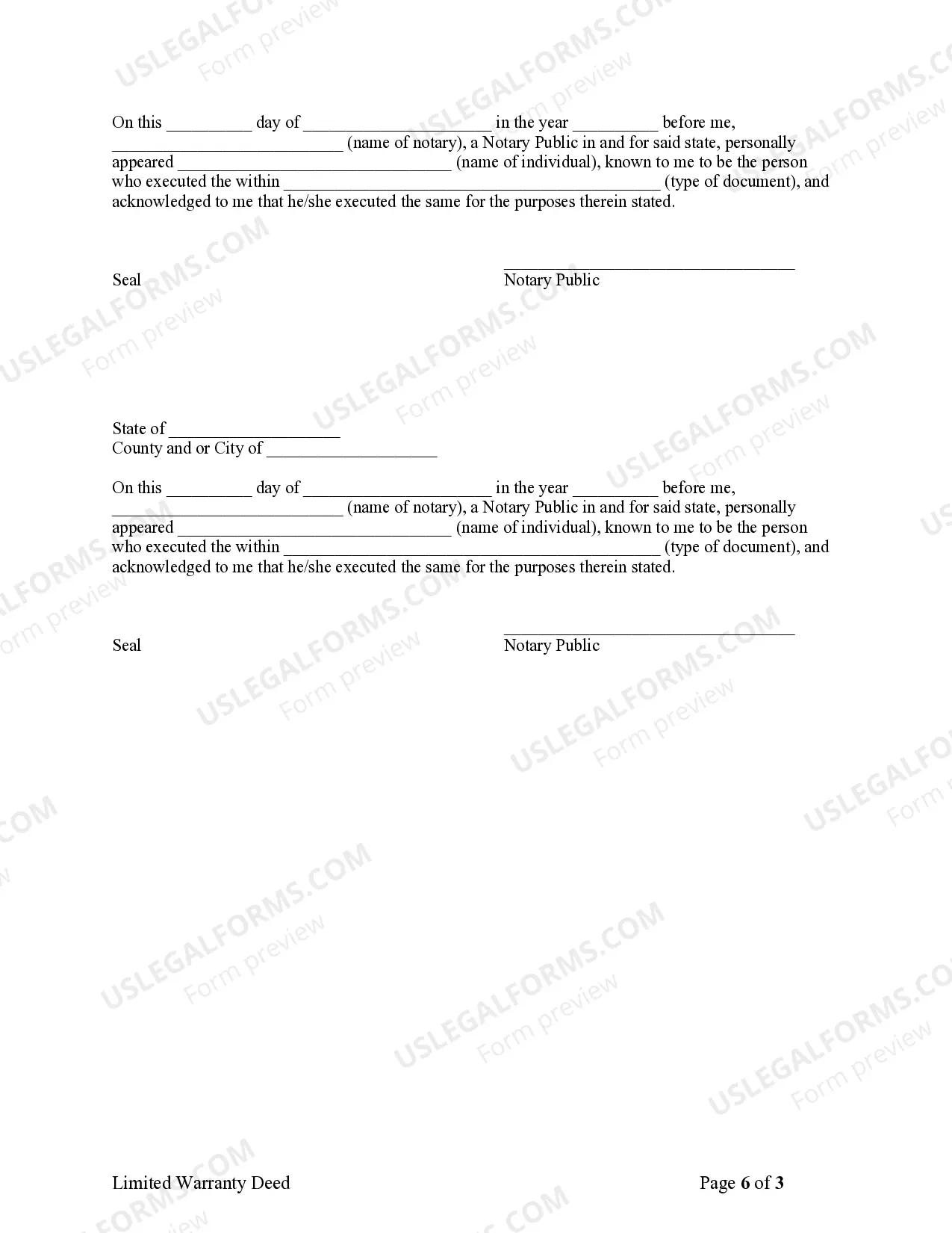 Preview Limited Warranty Deed from Individual to Individual