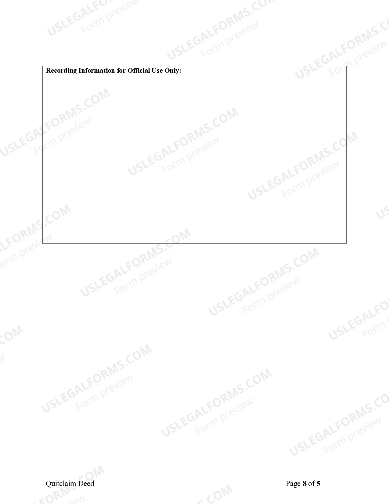 Preview Quitclaim Deed for Individuals or LLC to Corporation