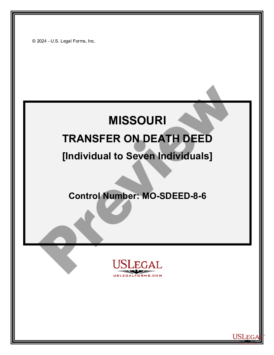 page 0 Transfer on Death Deed or TOD - Beneficiary Deed for Individual Grantor to Seven Grantee Beneficiaries preview