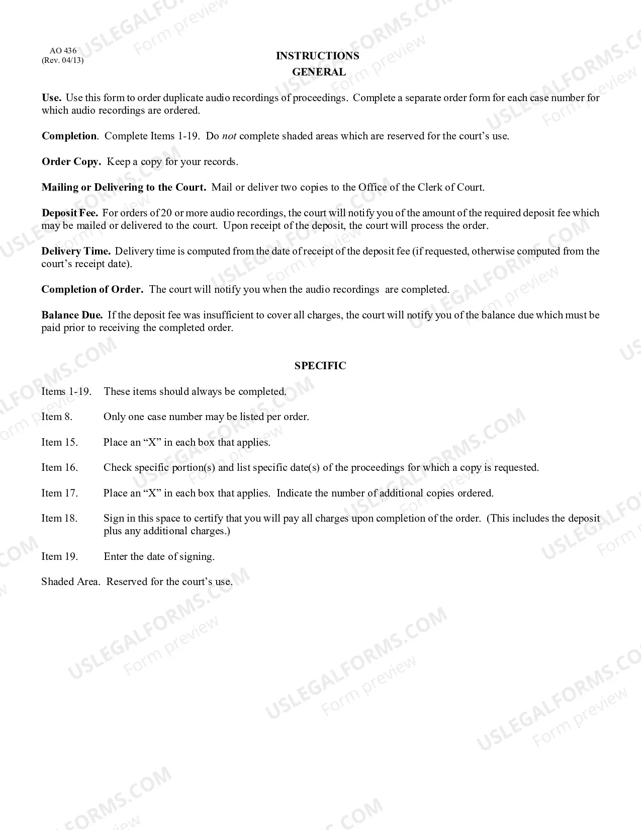 Preview Audio Recording Order
