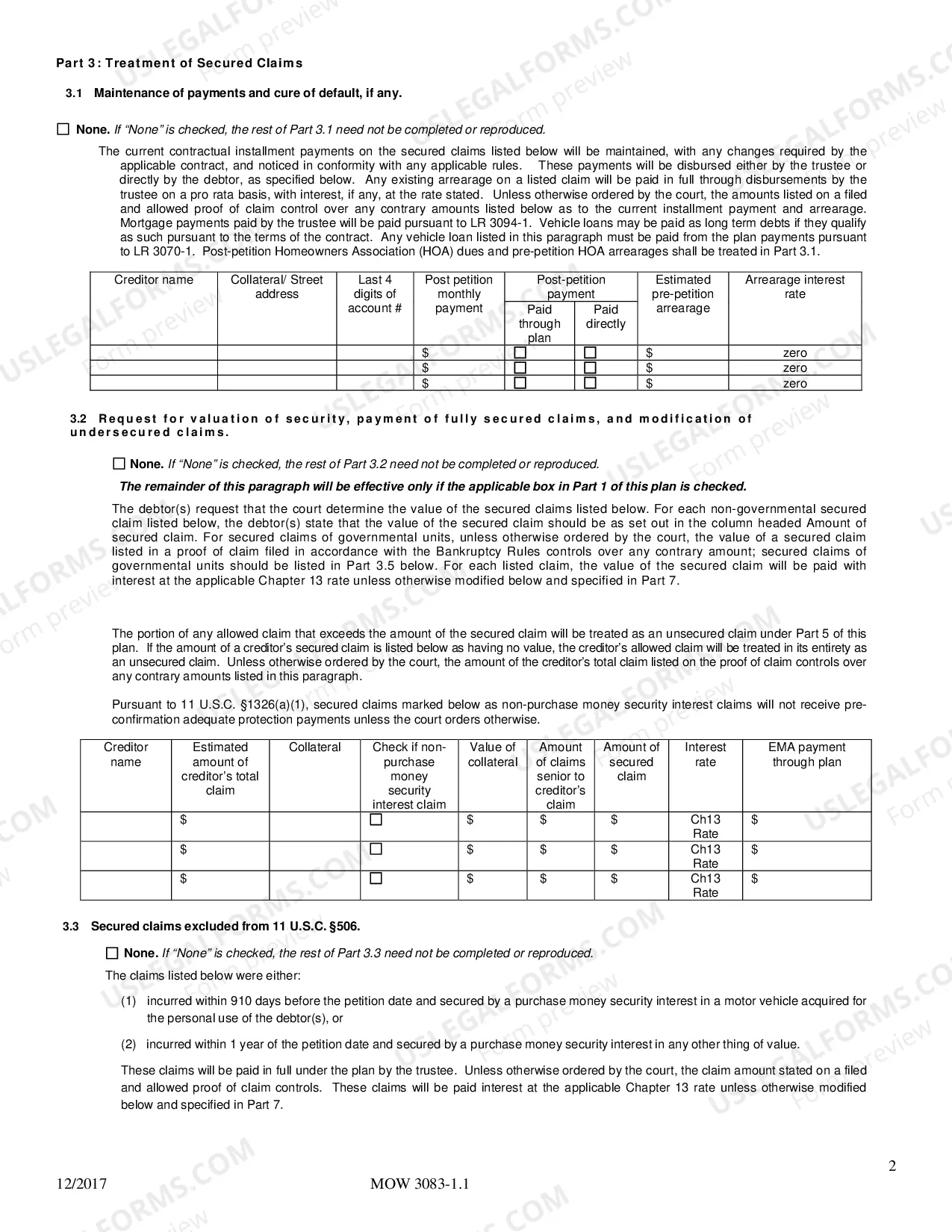 Preview Chapter 13 Plan and Plan Summary For Cases Filed On Or After October 17, 2005