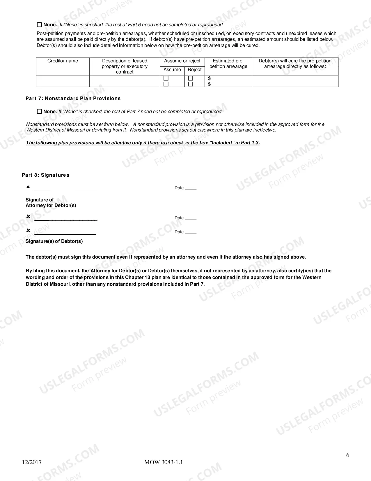 Preview Chapter 13 Plan and Plan Summary For Cases Filed On Or After October 17, 2005