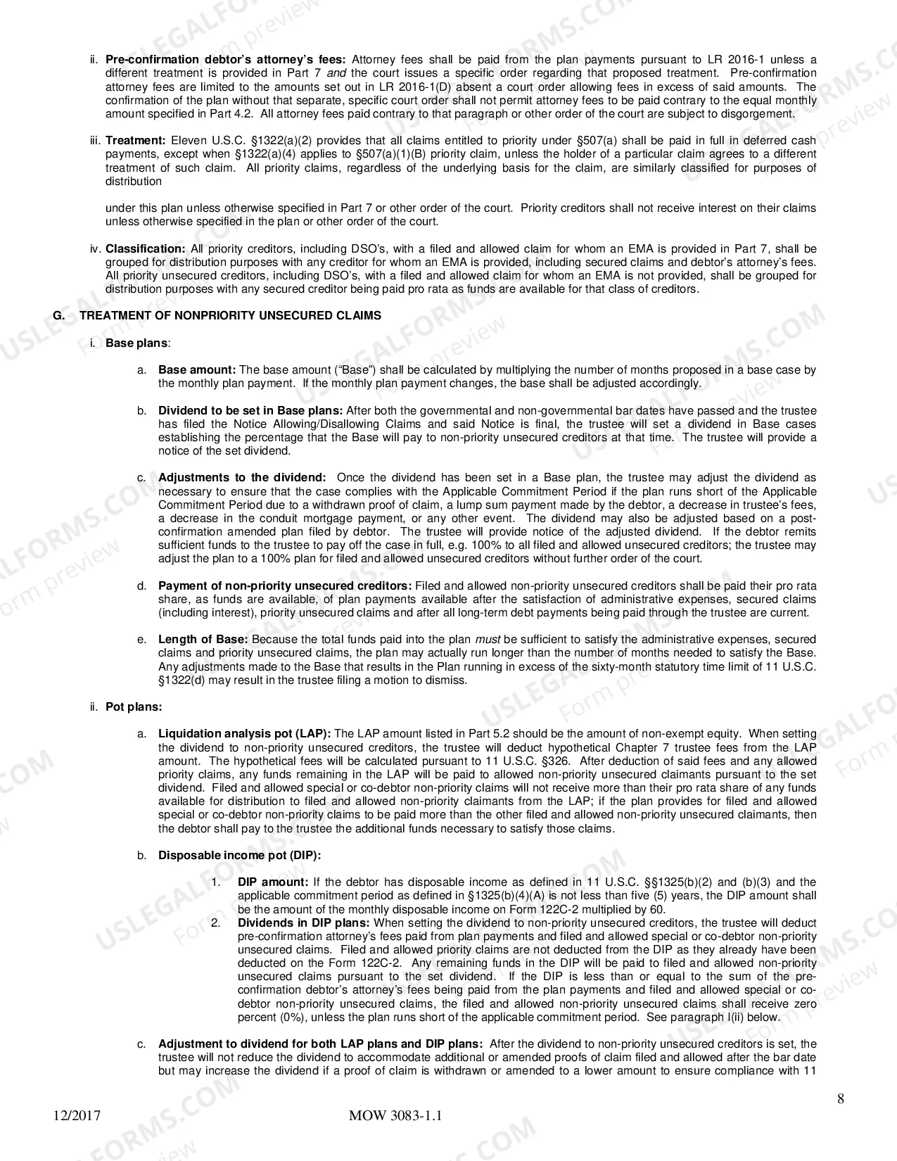 Preview Chapter 13 Plan and Plan Summary For Cases Filed On Or After October 17, 2005