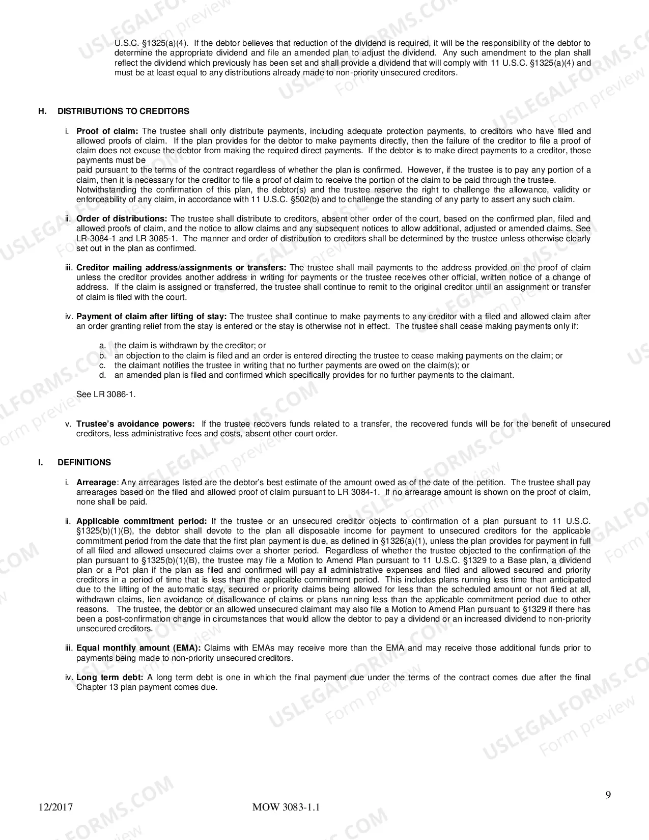 Preview Chapter 13 Plan and Plan Summary For Cases Filed On Or After October 17, 2005