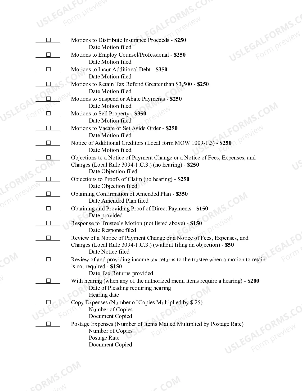Preview Motion For Post-Confirmation Fees