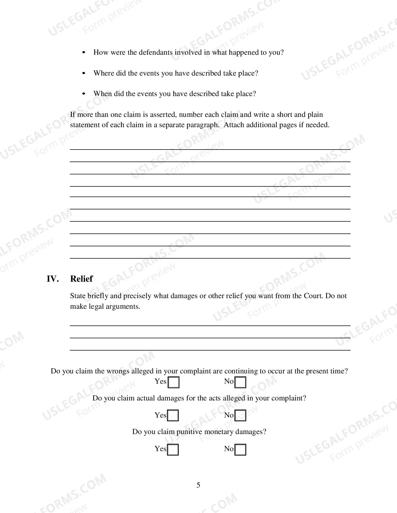 Preview Civil Complaint