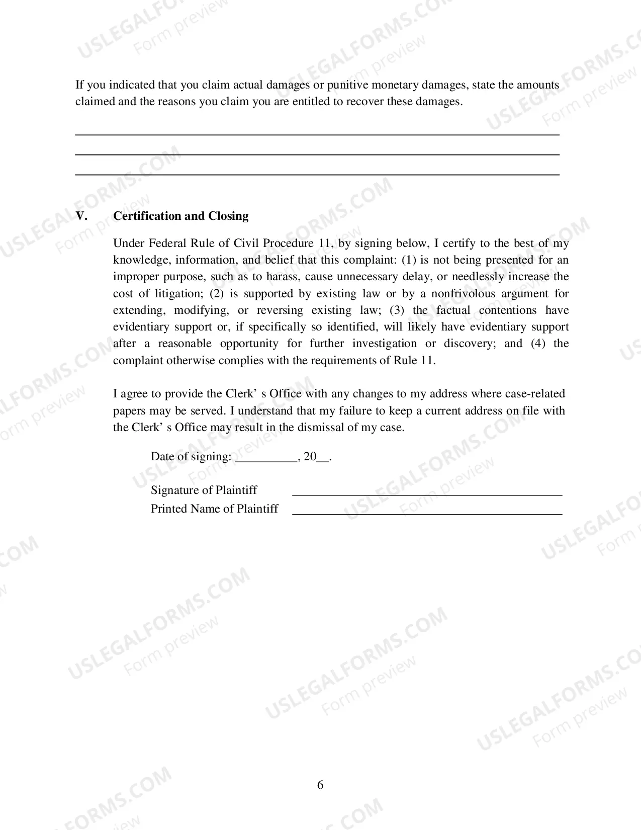 Preview Civil Complaint