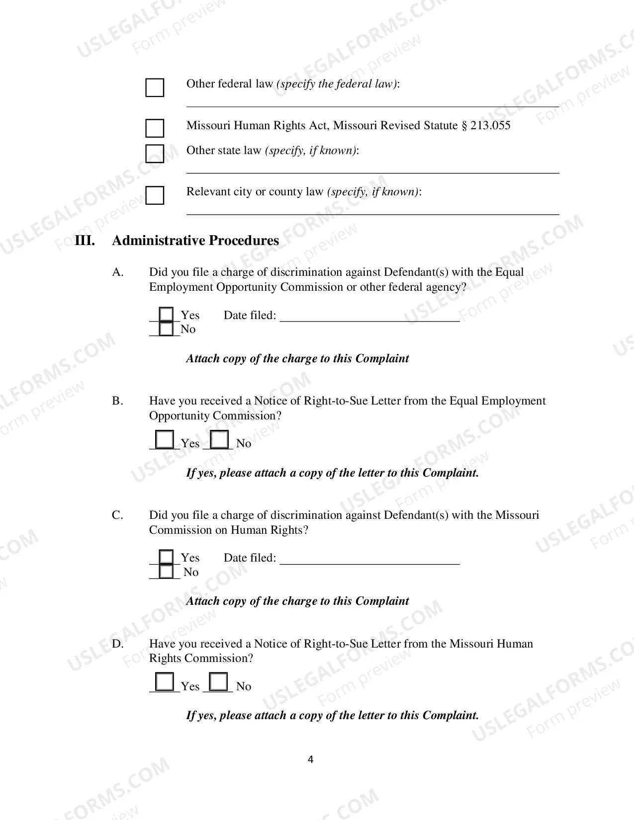 Preview Civil Complaint - Employment Discrimination