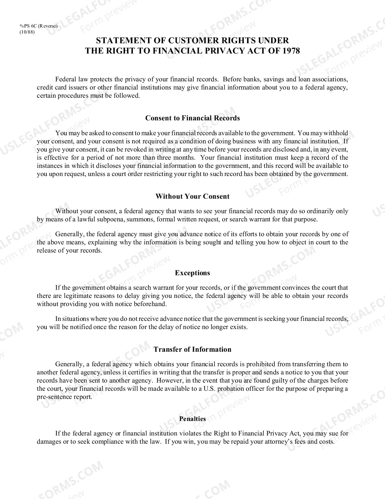 Preview Authorization to Release Financial Information to Pretrial Officer