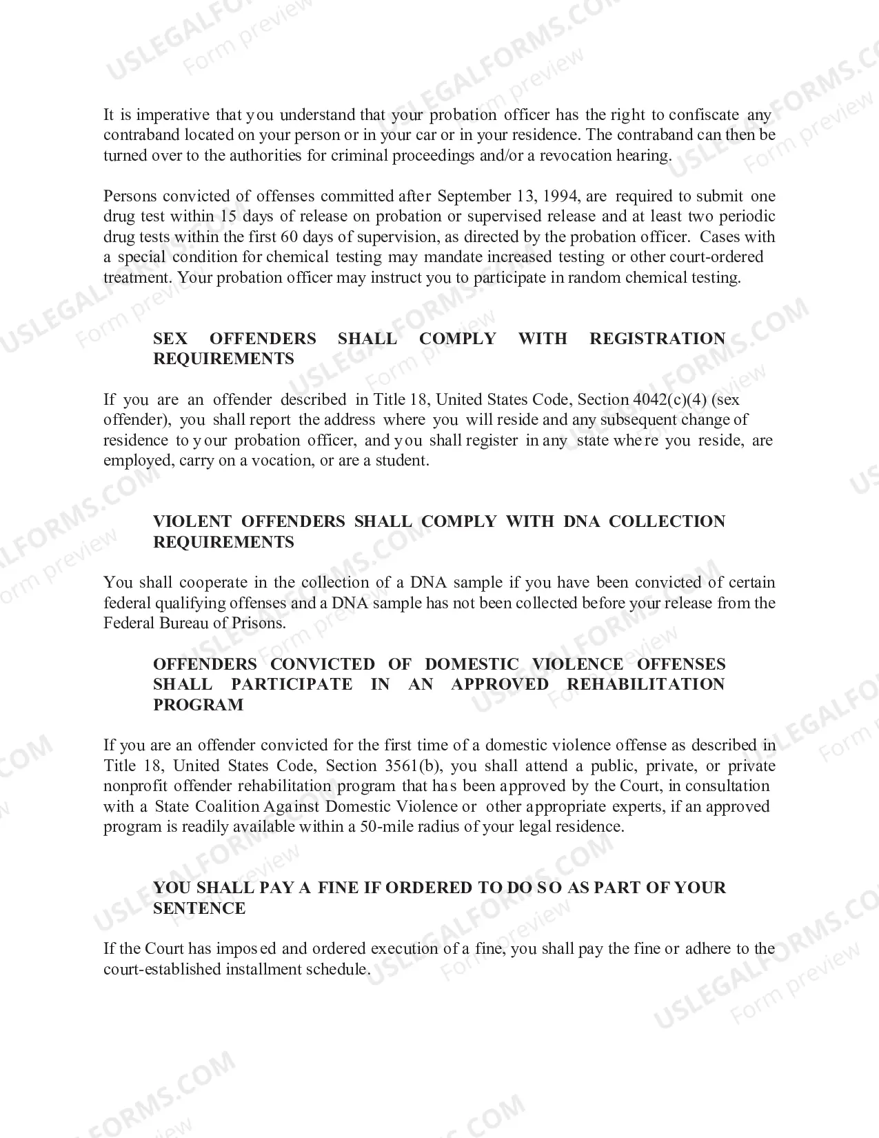 Preview Offender Orientation Handbook