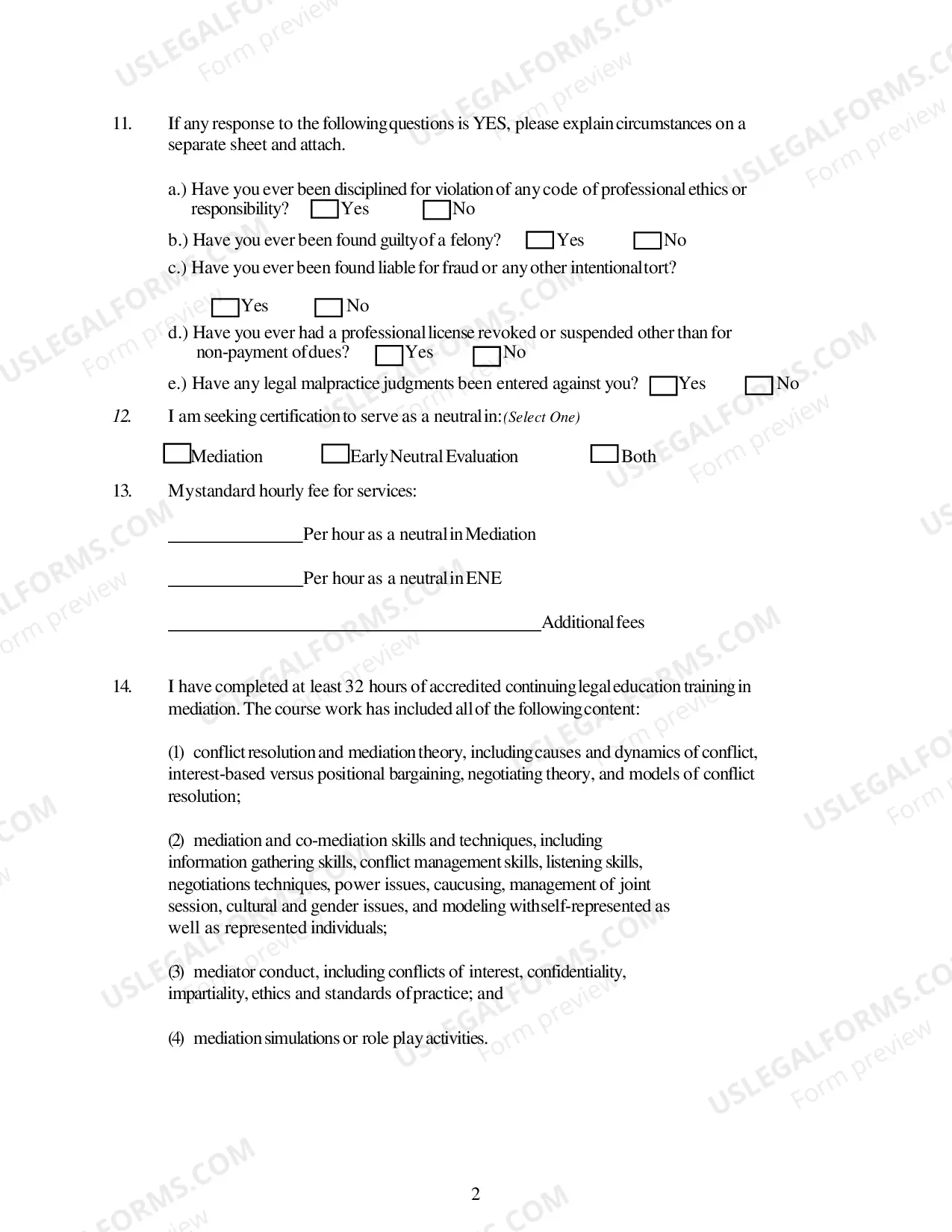 Preview Neutrals Application Form