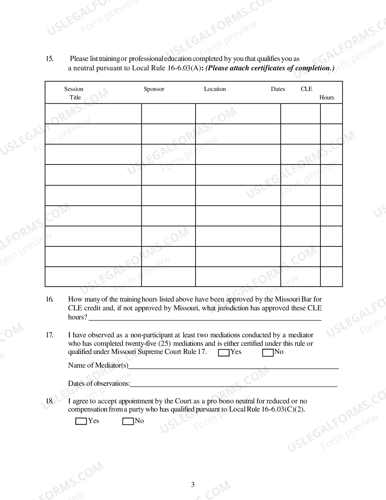 Preview Neutrals Application Form