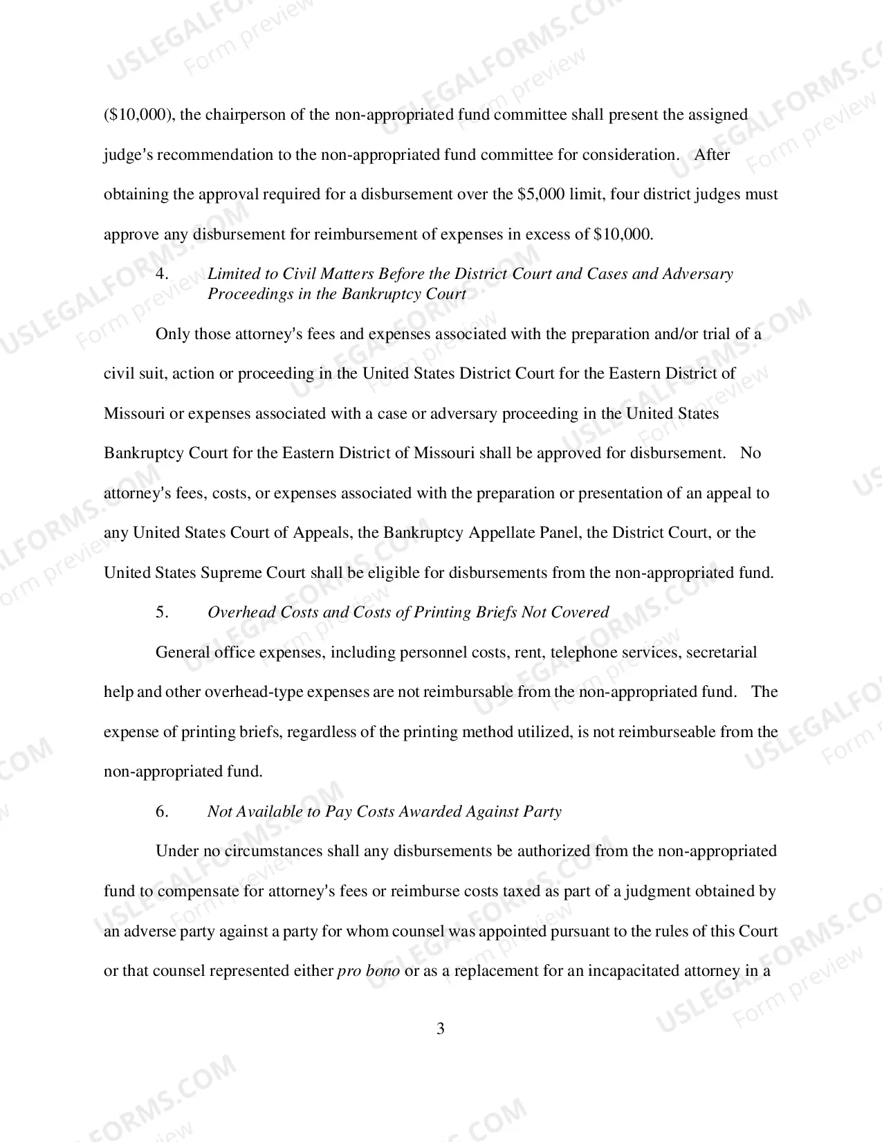 Preview Regulations for Expenditures and Fees