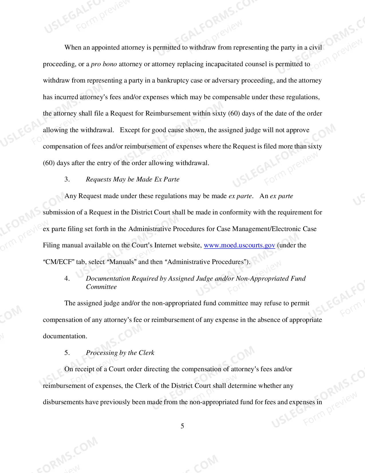 Preview Regulations for Expenditures and Fees