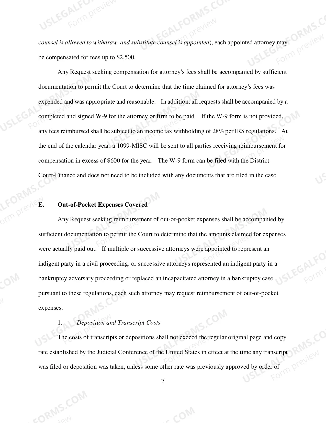 Preview Regulations for Expenditures and Fees