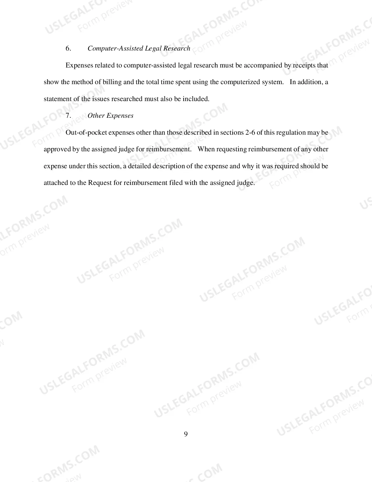 Preview Regulations for Expenditures and Fees