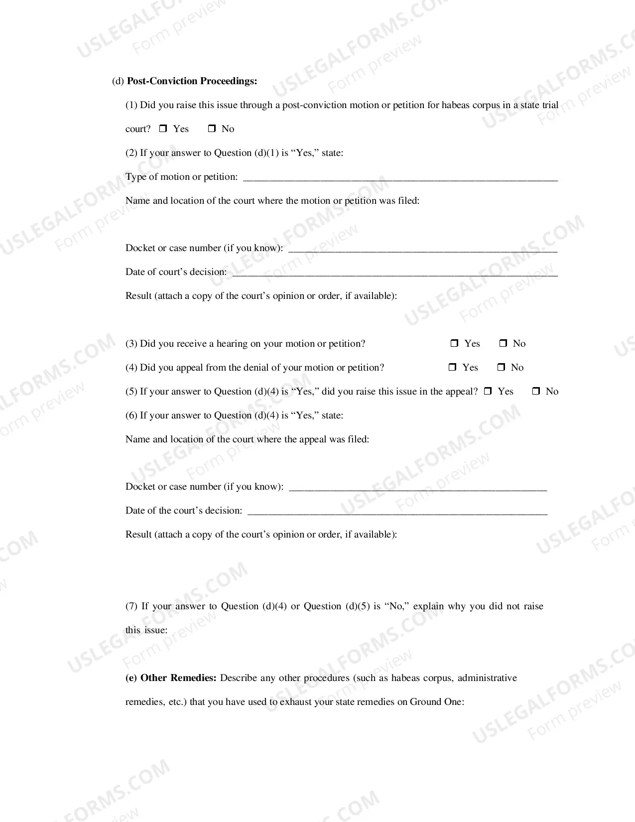 Preview 2254 Habeas Corpus Petition