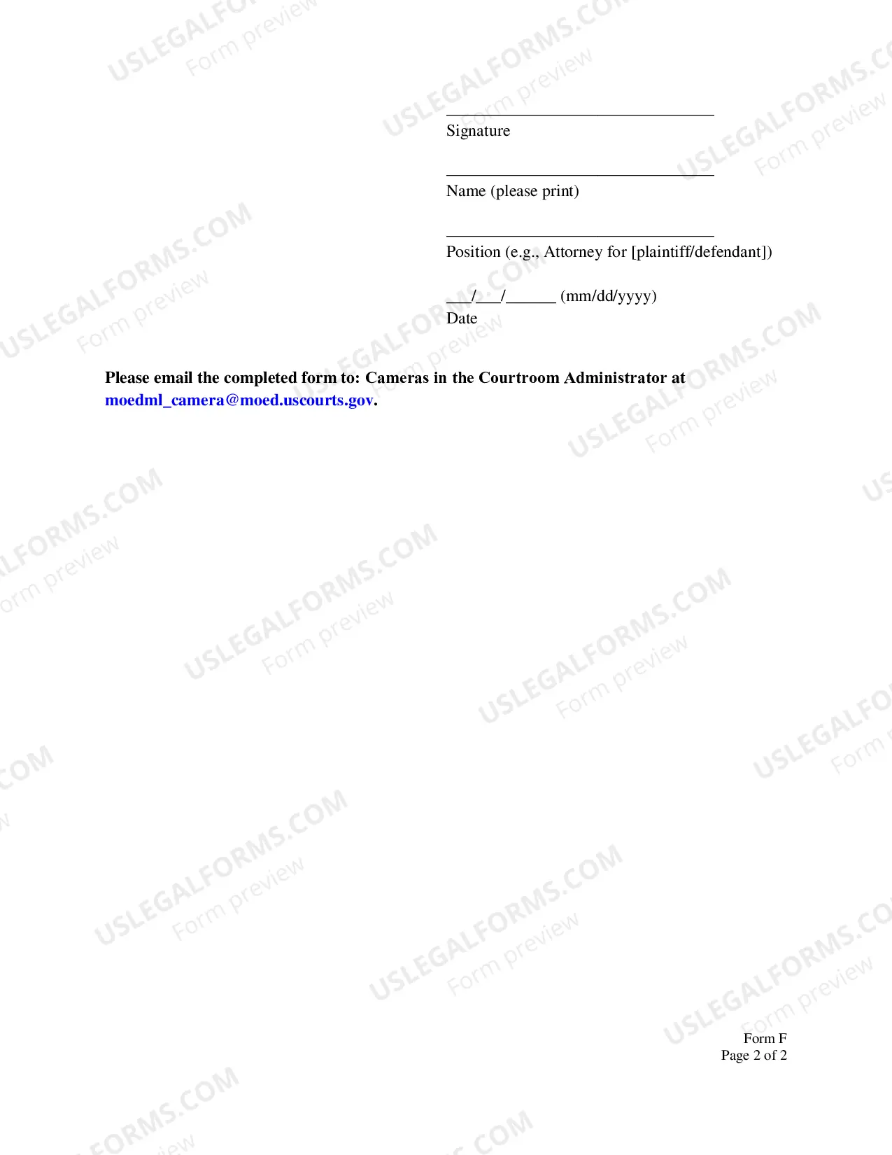 Preview Request to Exempt Witness(es) from Video Recording